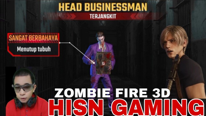 game  zombie fire 3D,  head businessman,  sangat berbahaya,  Punta pelindung
