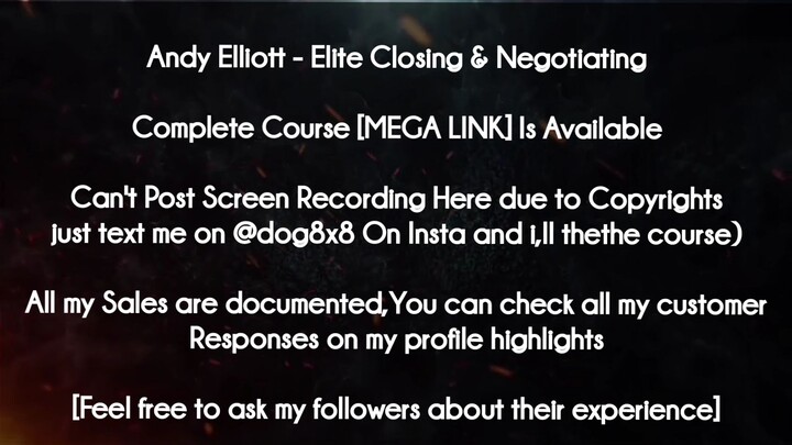 Andy Elliott  course - Elite Closing & Negotiating download