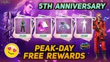 Free Fire 5th Anniversary Peak Day Free Rewards | Free Magic Cube | Free Emote | Free Character