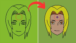 ✅ Pixelart da Tsunade a Quinta Hokage no Minecraft