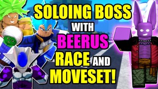 Using Beerus Race and Moveset To Solo All Boss in Anime Rifts