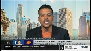 ESPN SC | Matt Barnes predicts for NBA Playoffs: Mavericks take down Suns, Sixers beat Heat in Gm 2