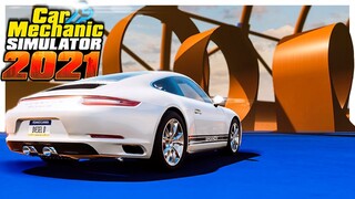 PORSCHE DLC In a STUNT DOME Custom Map // Car Mechanic Simulator 2021 Gameplay