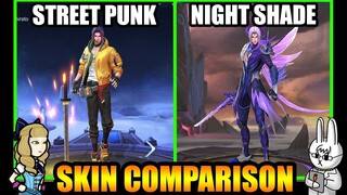 LING NIGHT SHADE DRAGON TAMER EPIC SKIN EFFECTS VS. STREET PUNK SKIN - MLBB SKIN COMPARISON SERIES