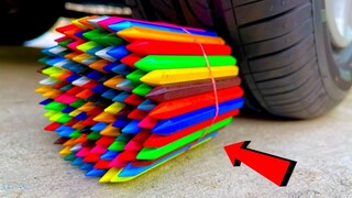 Menghancurkan sesuatu yang renyah dan lembut dengan mobil! Mobil Eksperimental vs Crayon Shincan