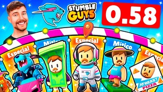 NUEVAS SKINS y NUEVO MAPA *MRBEAST* de STUMBLE GUYS 0.58! 😱🔥