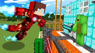 JJ Iron Man vs The Most SECURE Minecraft House - gameplay by Mikey and JJ (Maizen Parody)