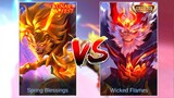 Sun Wicked Flames Collector Skin VS Spring Blessing Lunar Fest Skin MLBB Comparison
