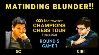 NAKAKAGULAT UNG TIRA NA UN! Champion Chess Tour Finals 2021 So vs Giri Round 5 Game 1