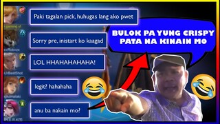 1ST PICK BIGLANG NATAE PRANK! LT TO SOBRA HAHA  NAKAKAIN NG BULOK NA CRISPY PATA | MLBB