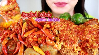 ASMR JENGKOL BALADO + AYAM KATSU GEPREK | ASMR MUKBANG INDONESIA