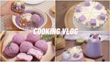 Tráng miệng cùng màu tím mộng mơ - Macaron, Bánh phô mai nướng, Tart trứng, Crepe, Bữa sáng low-fat💜