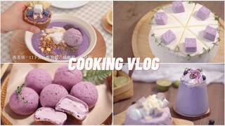 Tráng miệng cùng màu tím mộng mơ - Macaron, Bánh phô mai nướng, Tart trứng, Crepe, Bữa sáng low-fat💜