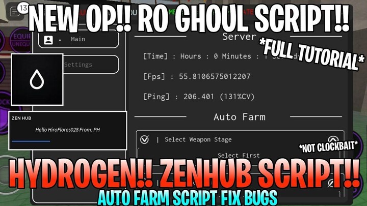 Hydrogen - NEW RO GHOUL OP SCRIPT HYDROGEN FIX BUGS AND CRASH ERROR