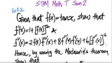 STPM Math T Sem. 2:  Ex 11.2 Given that f(x)=tan(x), show that ...