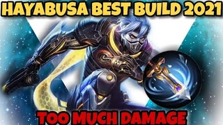 HAYABUSA BEST  BUILD 2021 NEW COMPLETE GUIDE  - WINDTALKER TOO MUCH DAMAGE - MOBILE LEGENDS