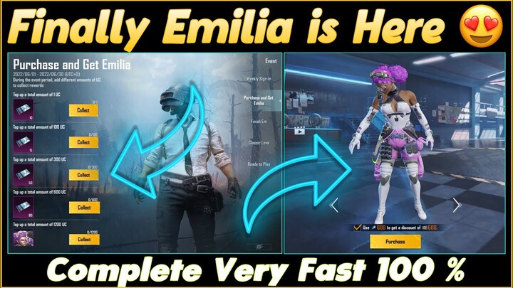 Purchase And Get Emilia Event | Top Up a Total Amount Of 300 UC | Top Up a Total Amount Of 600 UC