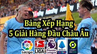 Cập Nhật Bảng Xếp Hạng Mới Nhất 5 Giải Bóng Đá Hàng Đầu Châu Âu