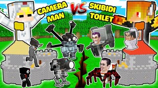 TÔ GÀ THỬ THÁCH 24H ĐẠI CHIẾN LÂU ĐÀI CAMERA MAN VÀ SKIBIDI TOILET TÍ HON TRONG MINECRAFT