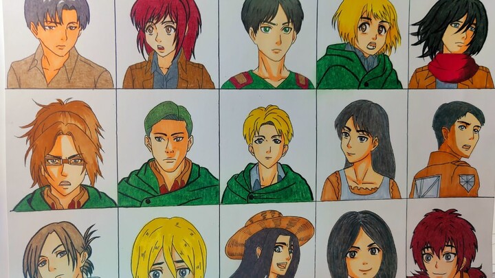 Menggambar semua karakter anime ATTACK ON TITAN