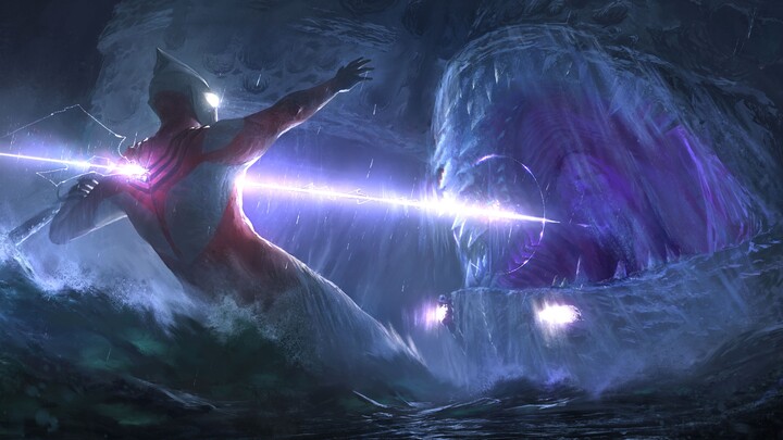 【Lukisan】 Adegan terkenal Ultraman "Tiga tewas dalam pertempuran" Menghadapi dewa jahat Gatanjae, di