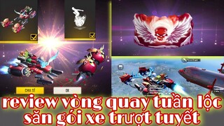 Free fire| review vòng quay tuần lộc săn gói xe trượt tuyết - skywing mới đi như chuyên cơ riêng
