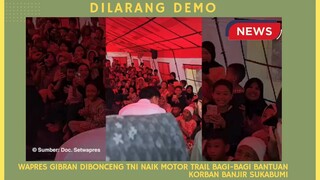 Wapres Gibran Naik Motor Trail Bagi-Bagi Bantuan