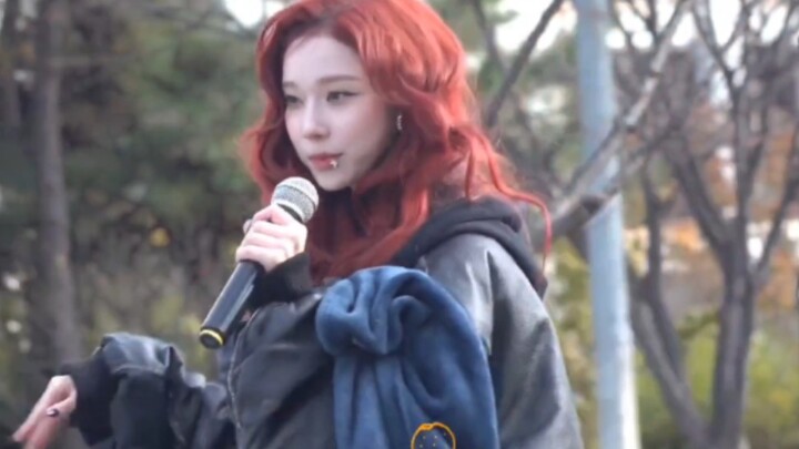 Singing while walking—halfway through, the music cuts out ^ My voice fades away, and I start questio