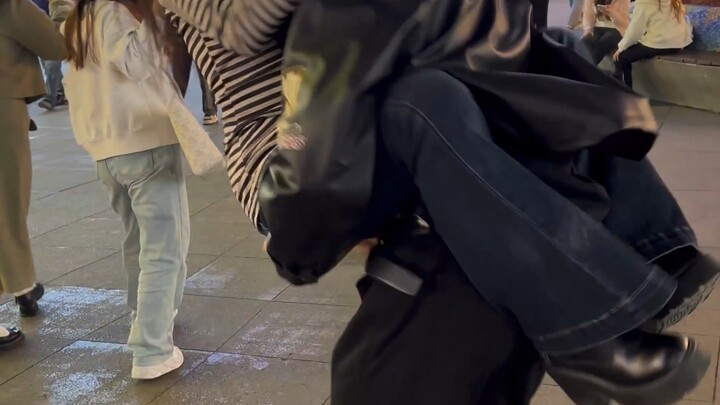 Street Challenge: Hug Me While Doing Squat Jumps!