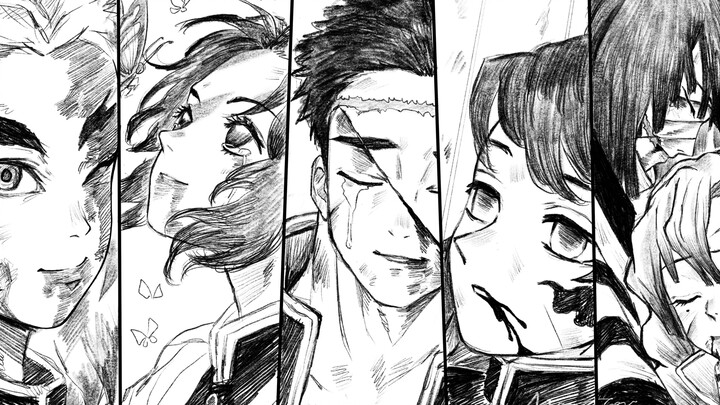 [Painting]Six tragic ending figures in |<Demon Slayer>
