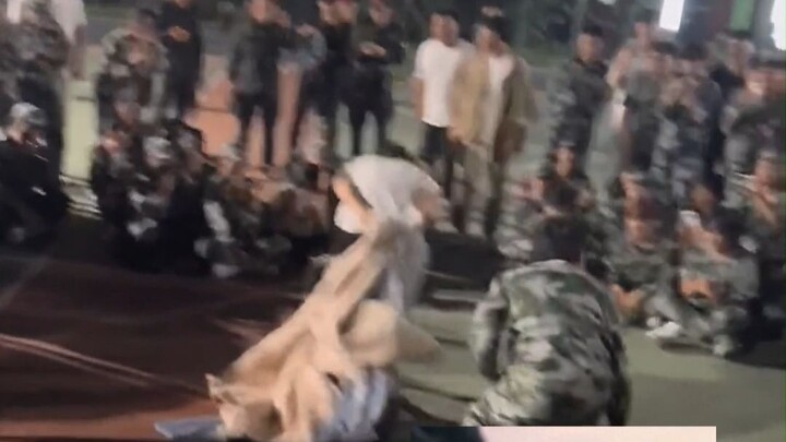 A college dormmate skipped military training but ended up being carried to the parade ground, drawin