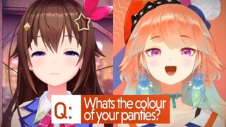 Kiara asks what's the color of Sora's panties!