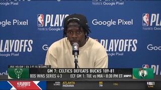 Bucks guard Jrue Holiday gives his thoughts following the Game 7 loss to the Boston Celtics.