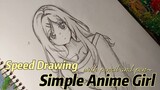 Gambar simple anime girl yuk ! 💚 hope you like it ❤
