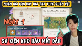 Cách Chơi Sự Kiện Kho Báu Mất Dấu Genshin Impact | Ghi Chép Manh Mối bị mất Dấu Ngày 1