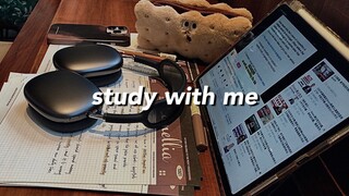 study with me｜无倍速实时学习｜别管想不想，学了再说｜咖啡厅白噪音｜沉浸式学习