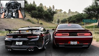 EXORCIST Camaro ZL1 & Dodge Demon CONVOY | Forza Horizon 5 | Steering Wheel Gameplay