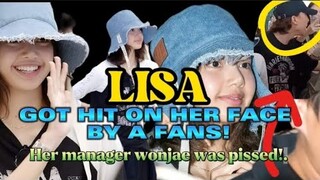 Lisa got hit by a fans during her arrival at ICN Airport ✨