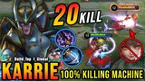 20 Kills!! Sidelane Karrie is Deadly 100% Killing Machine - Build Top 1 Global Karrie ~ MLBB