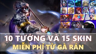 Chơi lớn miễn phí 10 tướng và 15 skin đẹp khi xem Chung kết ĐTDV nhận giftcode + sự kiện vua lật thẻ