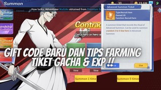 GACHA 130X GIFT CODE BARU DAN TIPS FARMING TIKET GACHA & EXP - BLEACH BLOODWAR