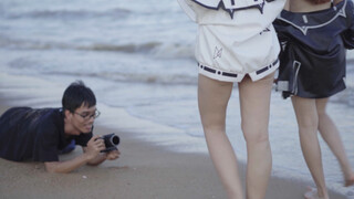 Lying down to shoot two young ladies super passionate