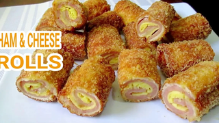 วิธีทำโรลแฮมและชีสทอด โรลขนมปังแฮมและชีส