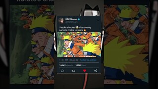 Sasuke shocked after seeing naruto's chakra vs gaara #naruto #sasuke #anime #animeedit