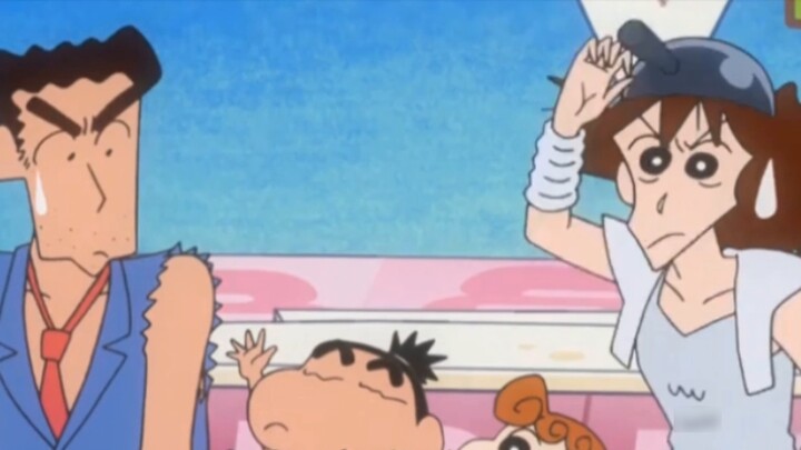 Crayon Shin-chan: Shin-chan's family has a huge amount of rice balls!