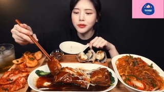 Mukbang thịt kho và kim chi #anngon