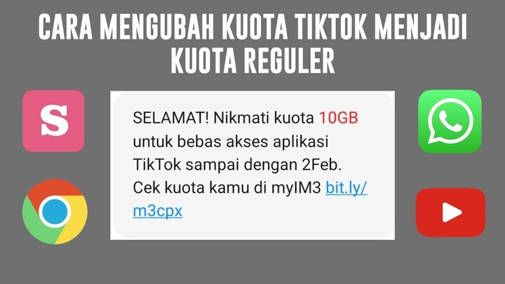 CARA MENGUBAH KUOTA TIKTOK INDOSAT MENJADI KUOTA REGULER TERBARU 2022