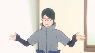 When Sarada put on Sasuke's old clothes...