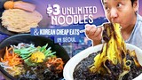 🍜 $3 UNLIMITED Jajangmyeon Noodles & $6 KOREAN BUFFET | The Best CHEAP EATS in Seoul South Korea