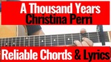 Christina Perri   A Thousand Years Reliable Chords & Lyrics Cover